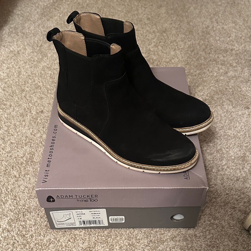 Adam Tucker Black Ankle Boots